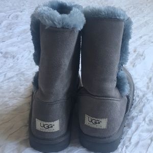 Grey/ blue fluffy UGG boots